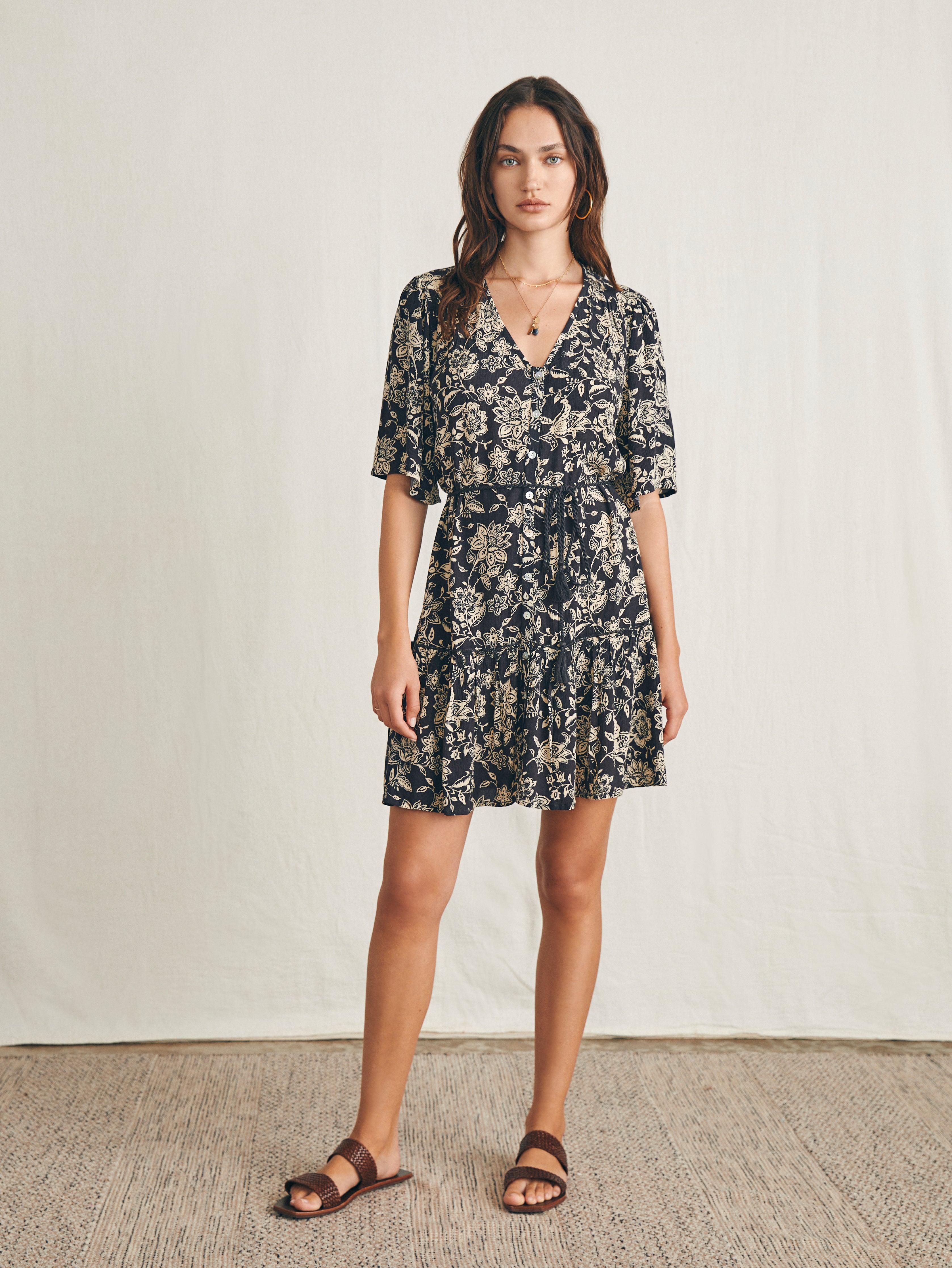 Orinda Mini Dress - Charcoal Chiyoda Floral Female Product Image