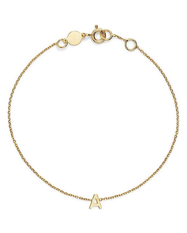 Moon & Meadow 14K Yellow Gold Initial Chain Bracelet Product Image