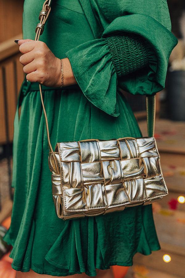 Guest To Impress Faux Leather Crossbody In Gold Product Image