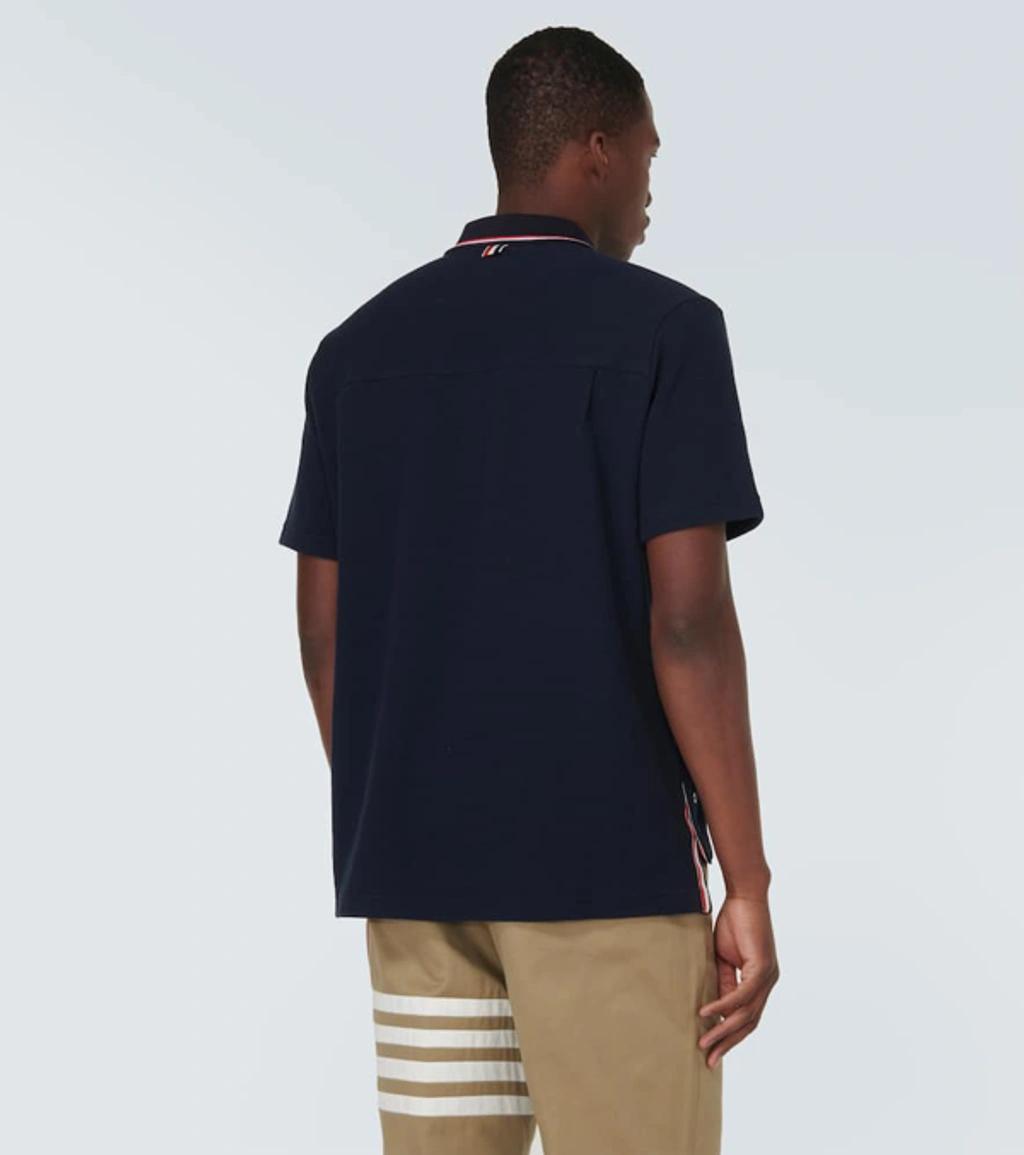 Cotton Polo Shirt In Navy Product Image