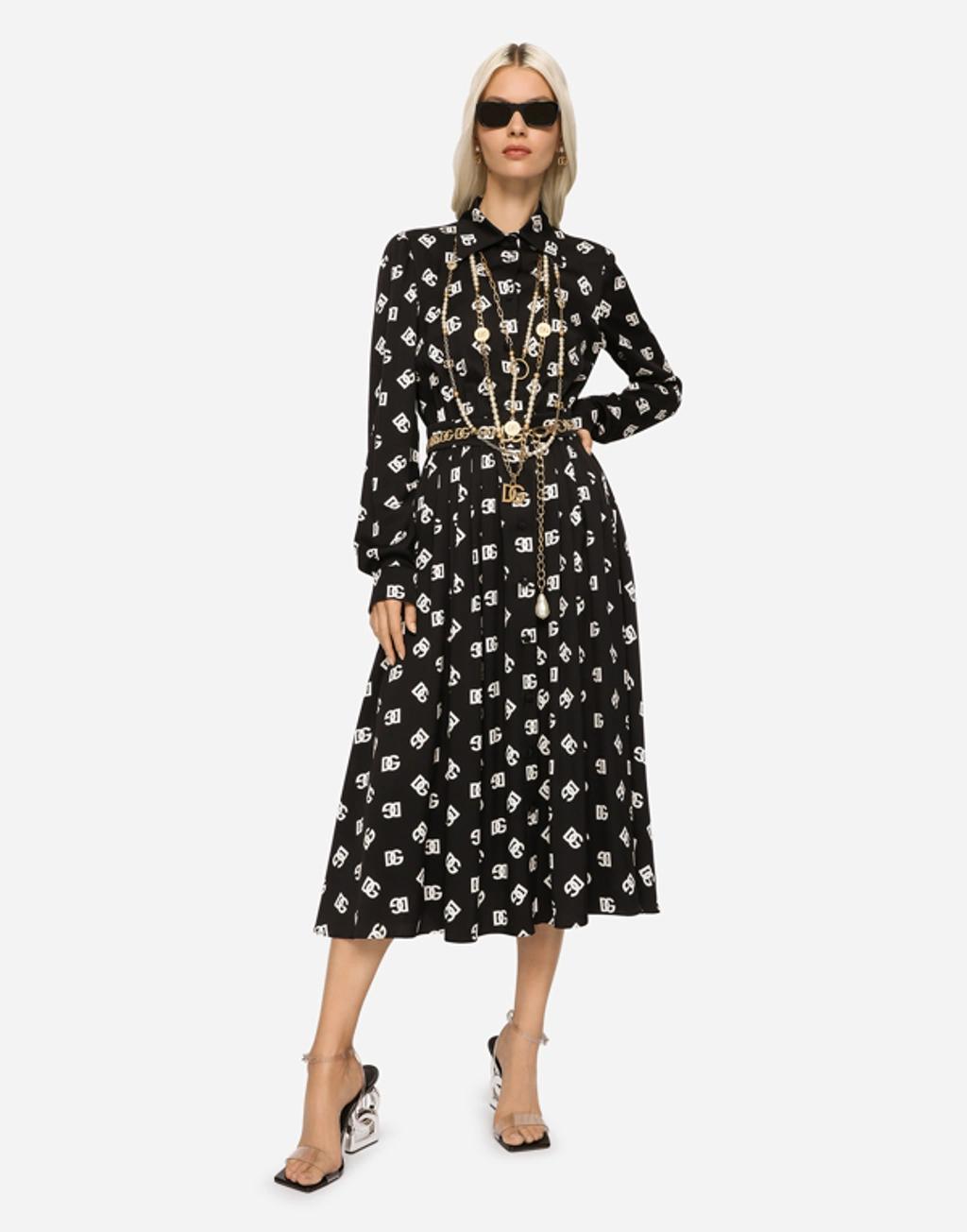 Dg Millennials Shirt Midi Dress In Multicolor Product Image