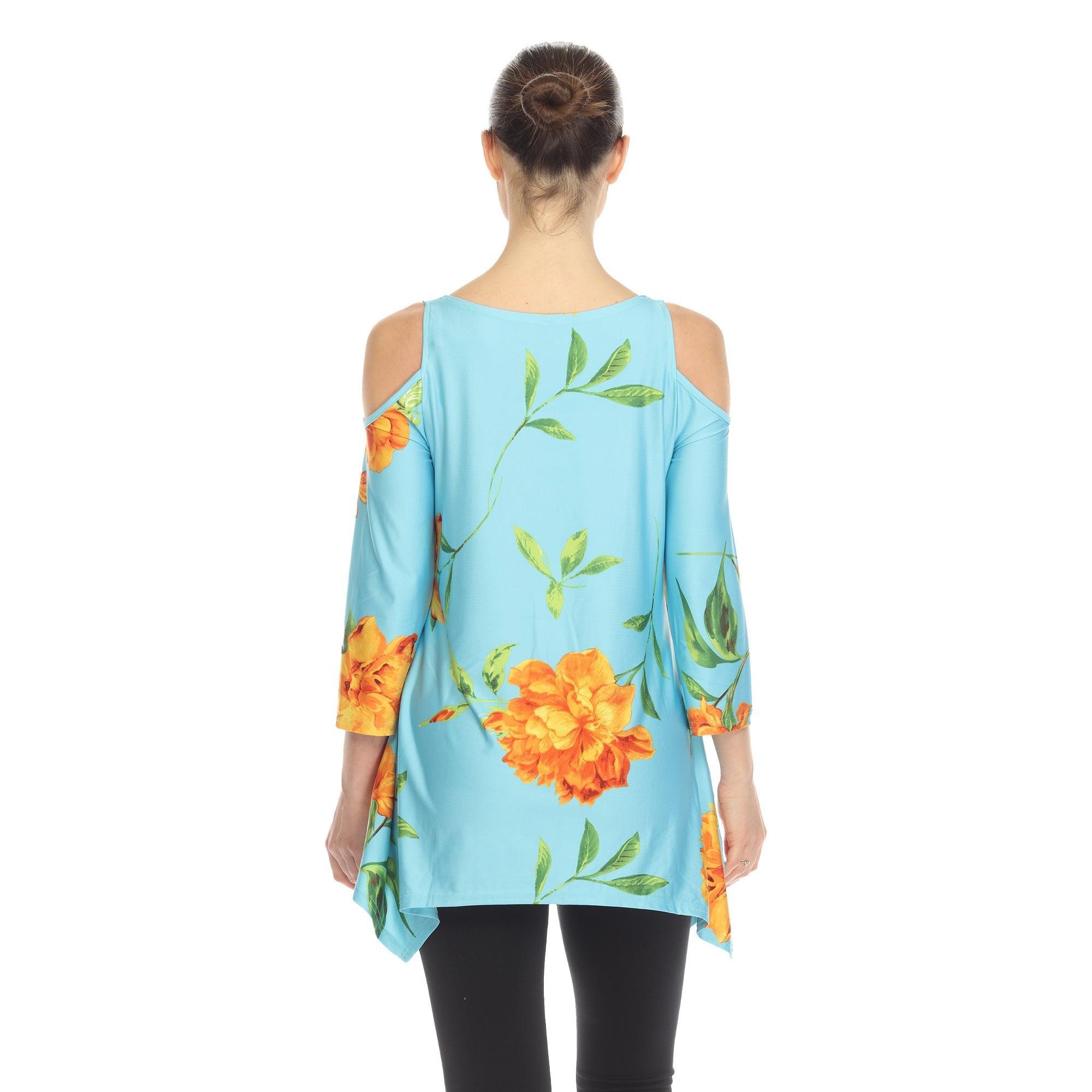 Floral Printed Cold Shoulder Tunic Product Image