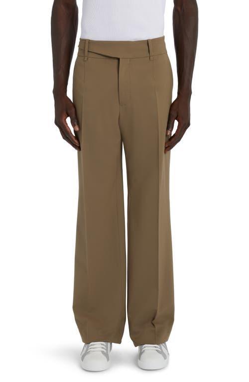 Dolce & Gabbana Buckle Waist Wool Stretch Twill Pants Product Image