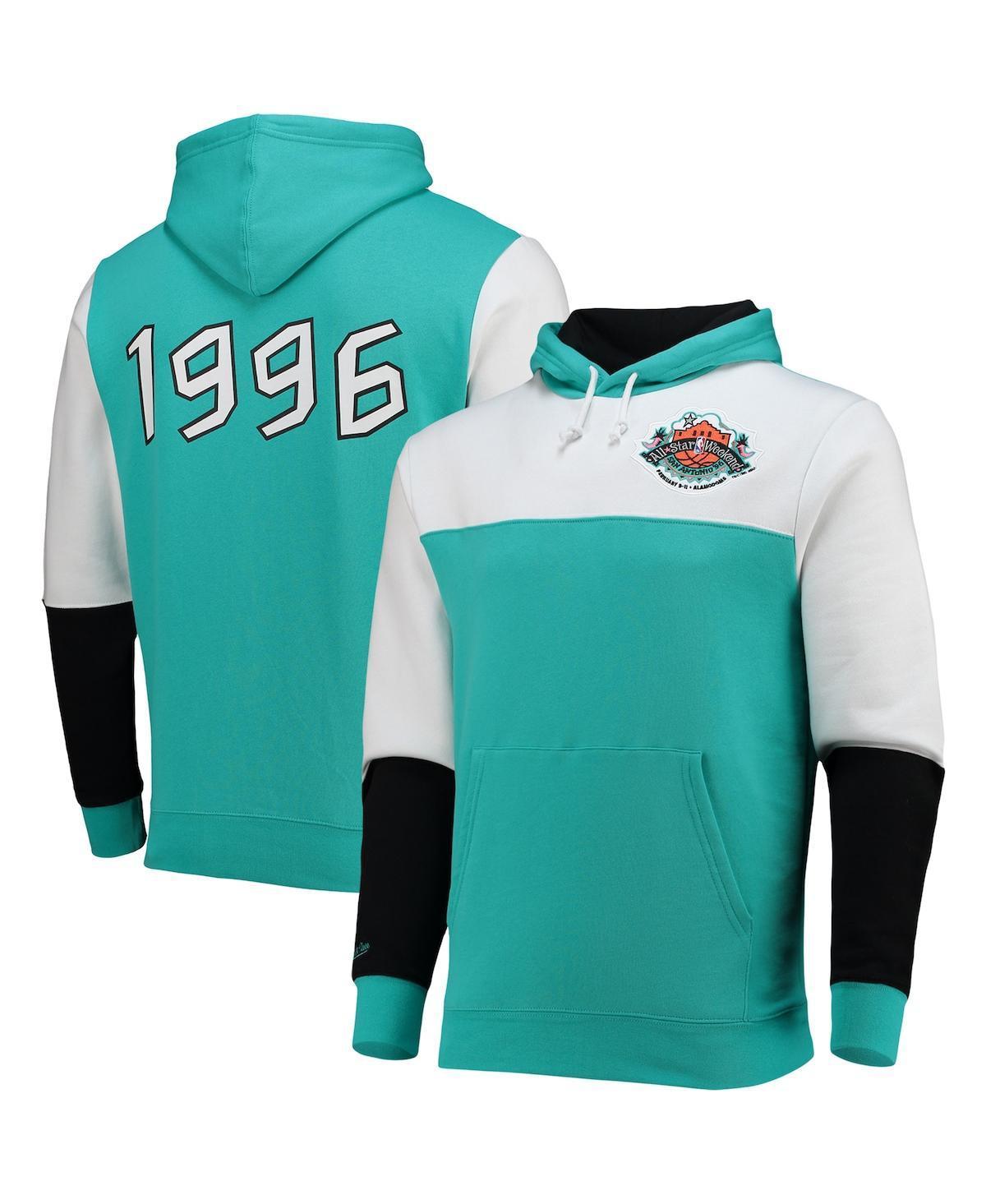 Mens Mitchell & Ness Teal Nba Hardwood Classics 1996 All-Star Game Colorblock Fusion Pullover Hoodie Product Image