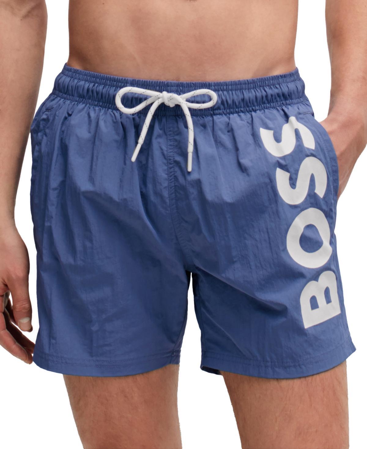 Boss by Hugo Boss Mens Quick-Dry Large Logo Print Swim Shorts Product Image