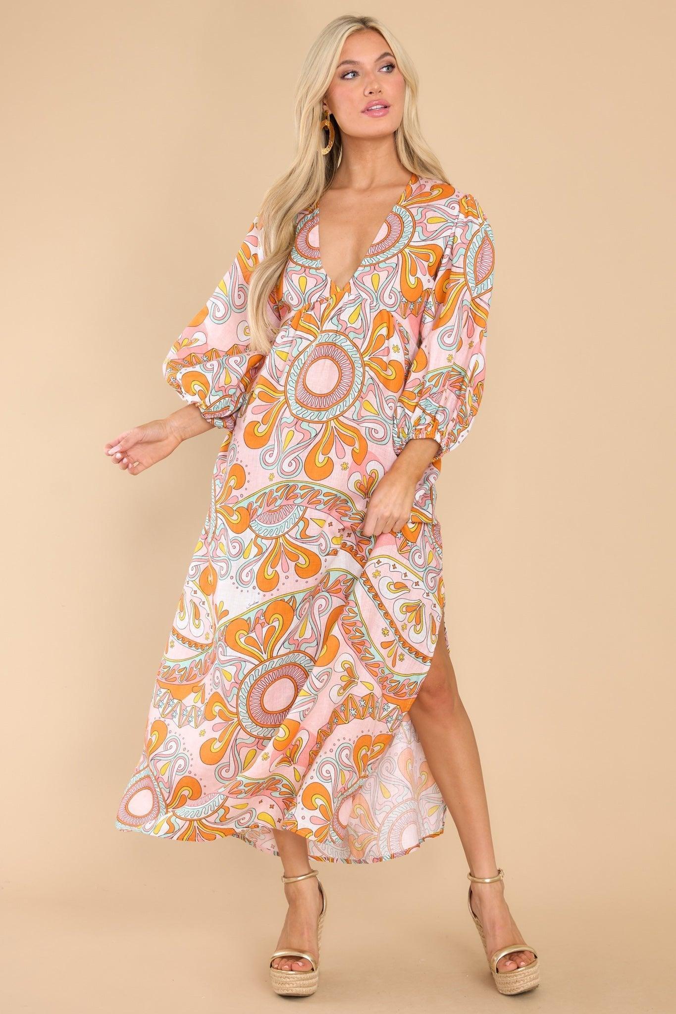 Eva Linen Havana Aquarelle Long Dress Print Product Image