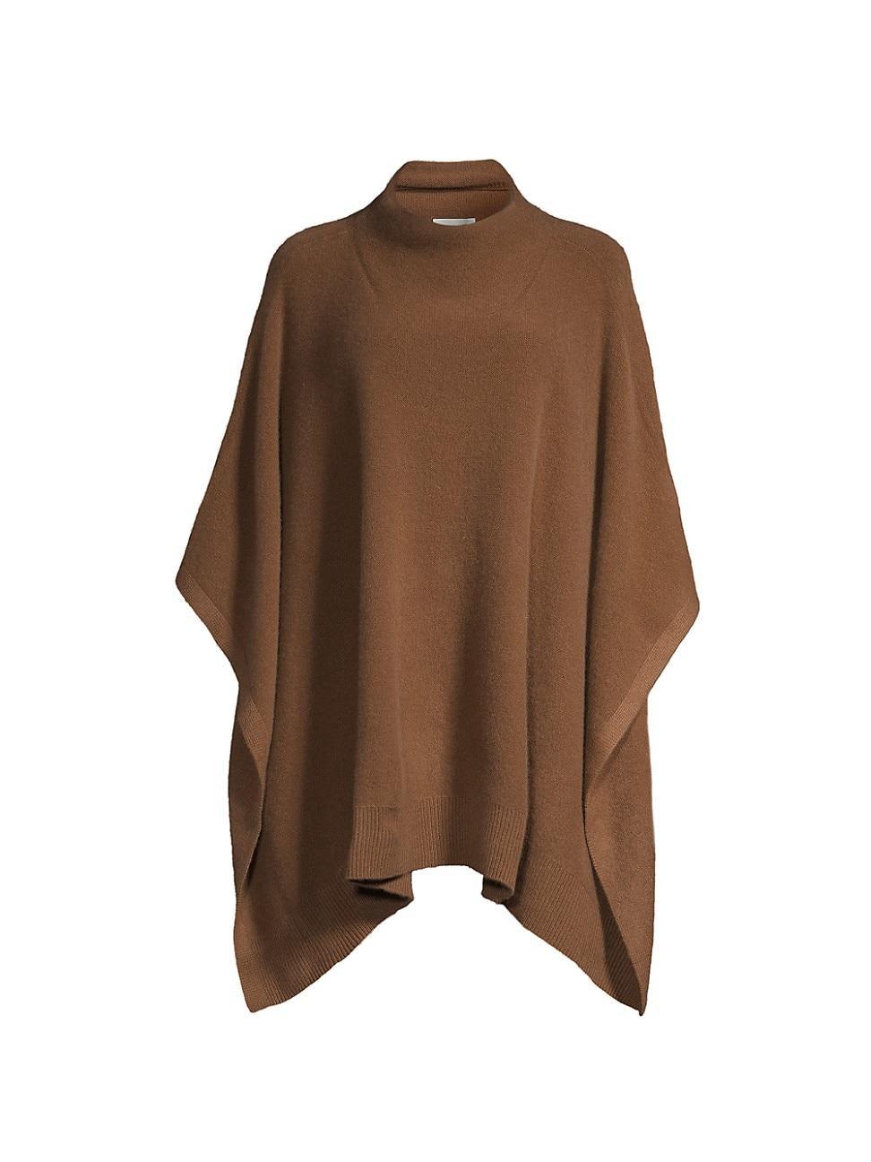 Womens Boiled Cashmere Funnel Neck Poncho Product Image