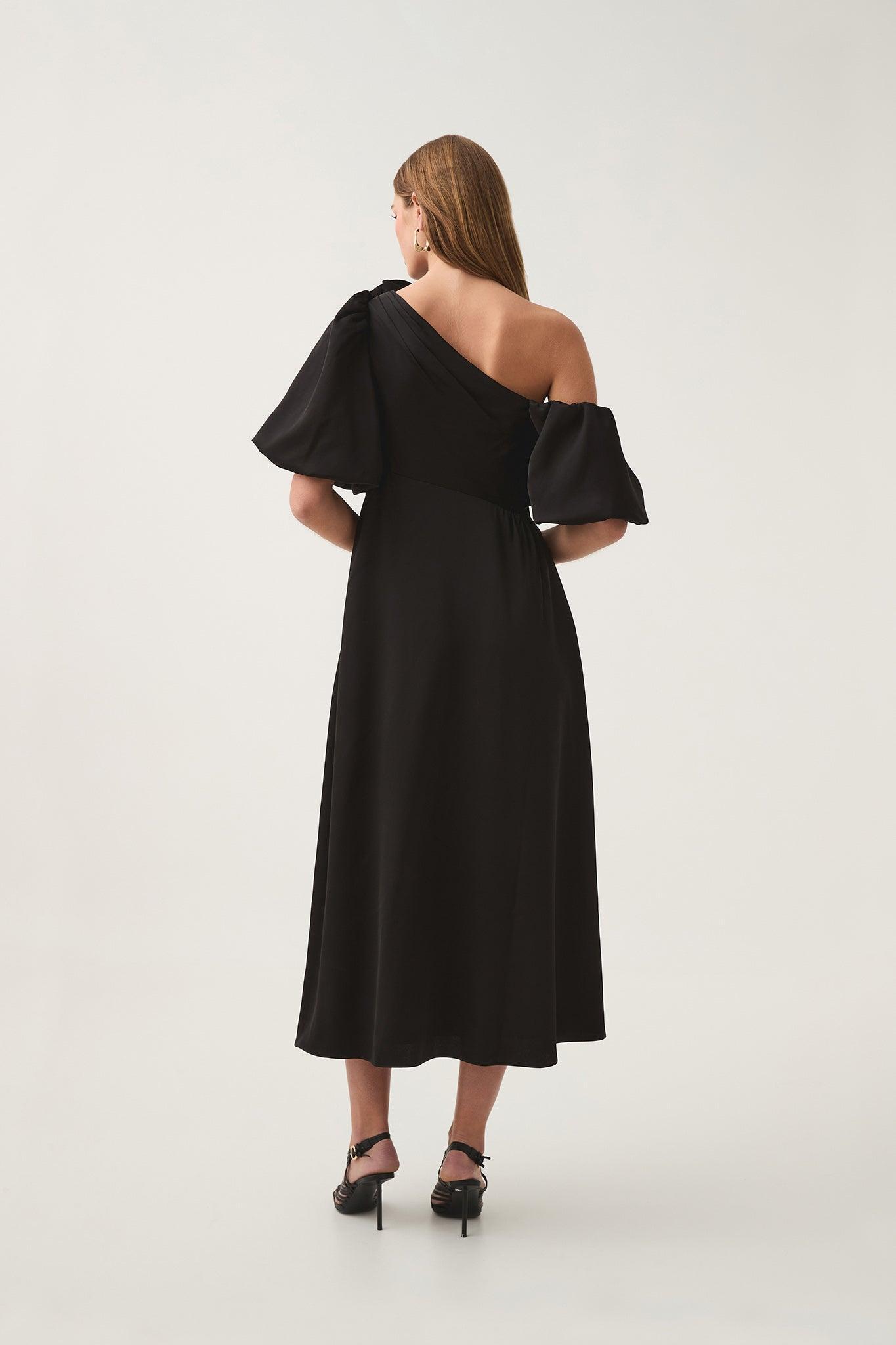 Magnetic Draped Midi Dress Product Image