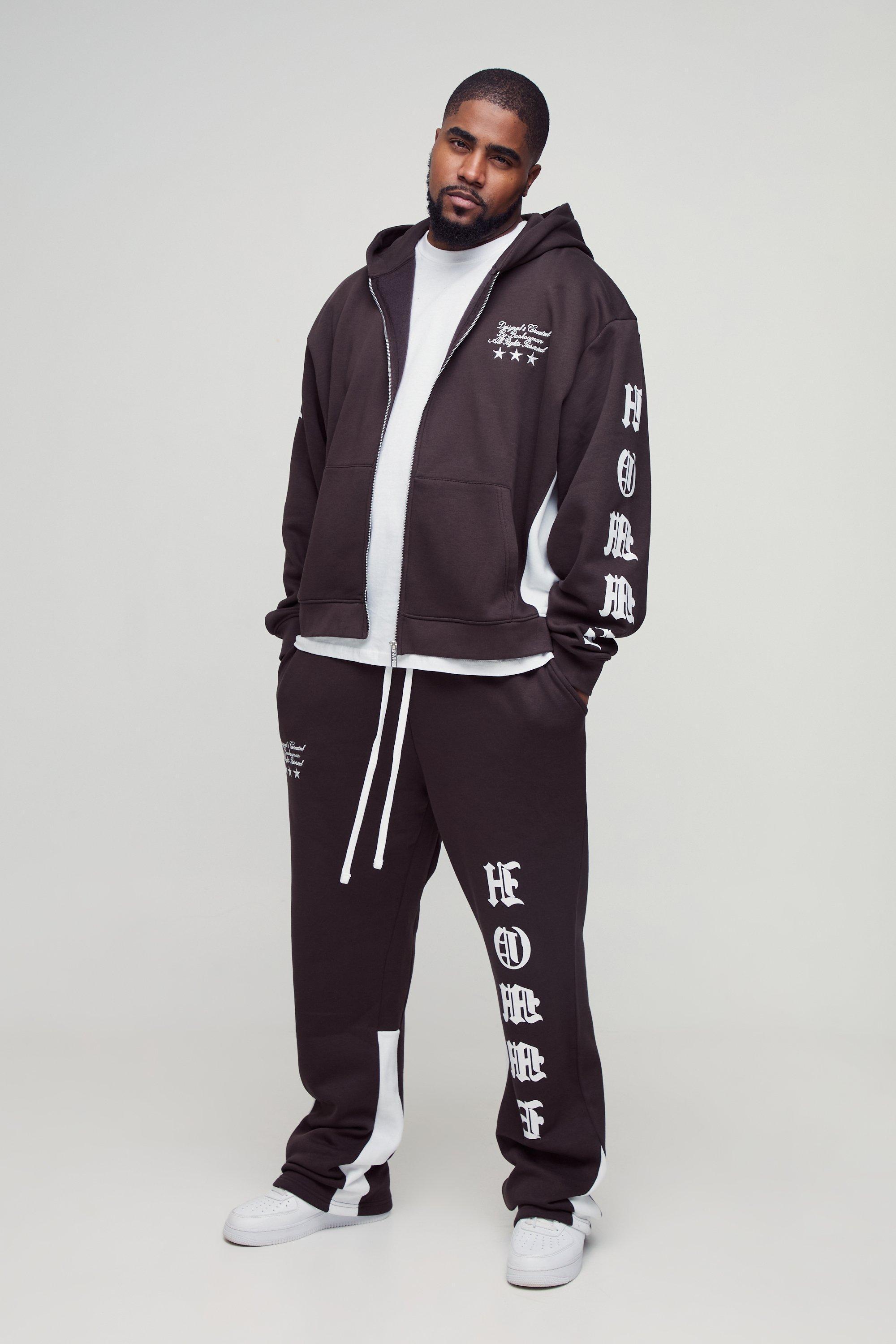 Plus Oversized Boxy Homme Stacked Gusset Tracksuit | boohooMAN USA product image