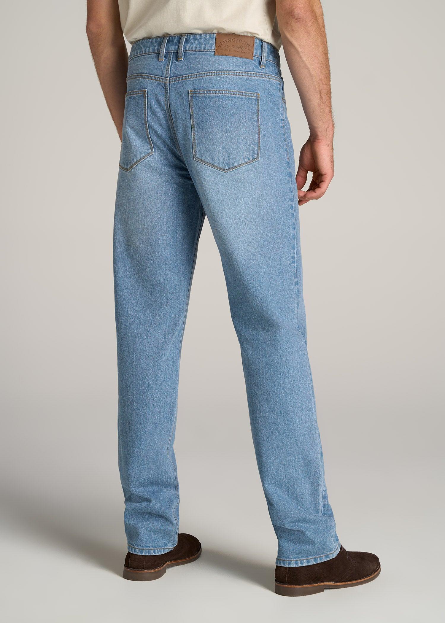 LJ&S STRAIGHT LEG Jeans for Tall Men in Stone Wash Light Blue Product Image