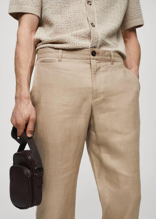 MANGO MAN - Slim-fit 100% linen pants beigeMen Product Image