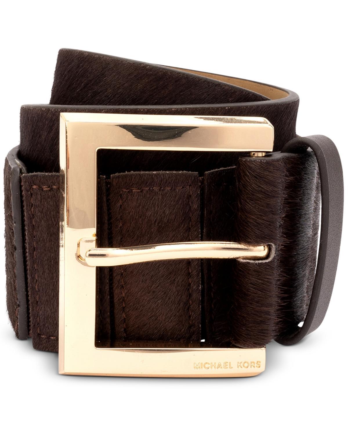 Michael Michael Kors Womens Wide Calf Hair Leather Belt Product Image