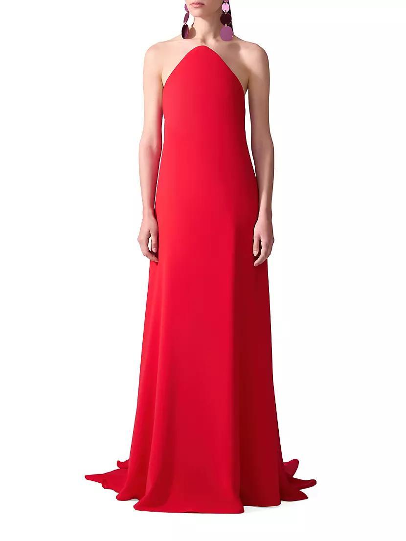 Curved Neckline Strapless Fluid Gown Product Image