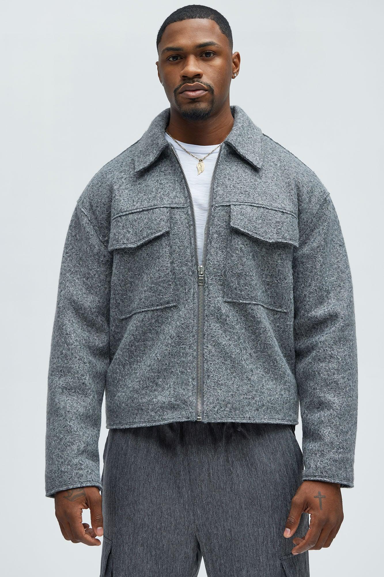 Tip- Top Wool Like Jacket - Grey Product Image