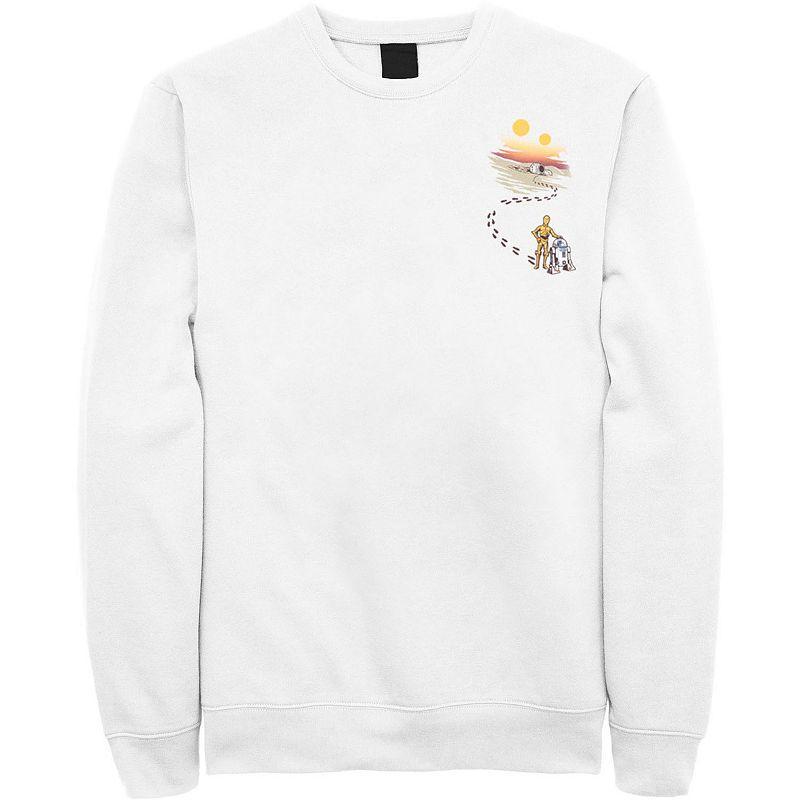 Mens Star Wars Droid Dessert Footprints Pocket Sweatshirt White Product Image