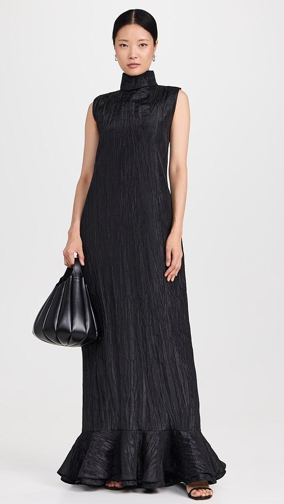 Dur Doux Black Crinkle Taffeta Gown | Shopbop Product Image