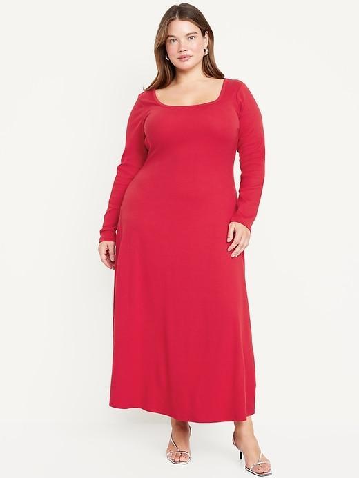 Fit &amp; Flare Ribbed Maxi Dress Product Image