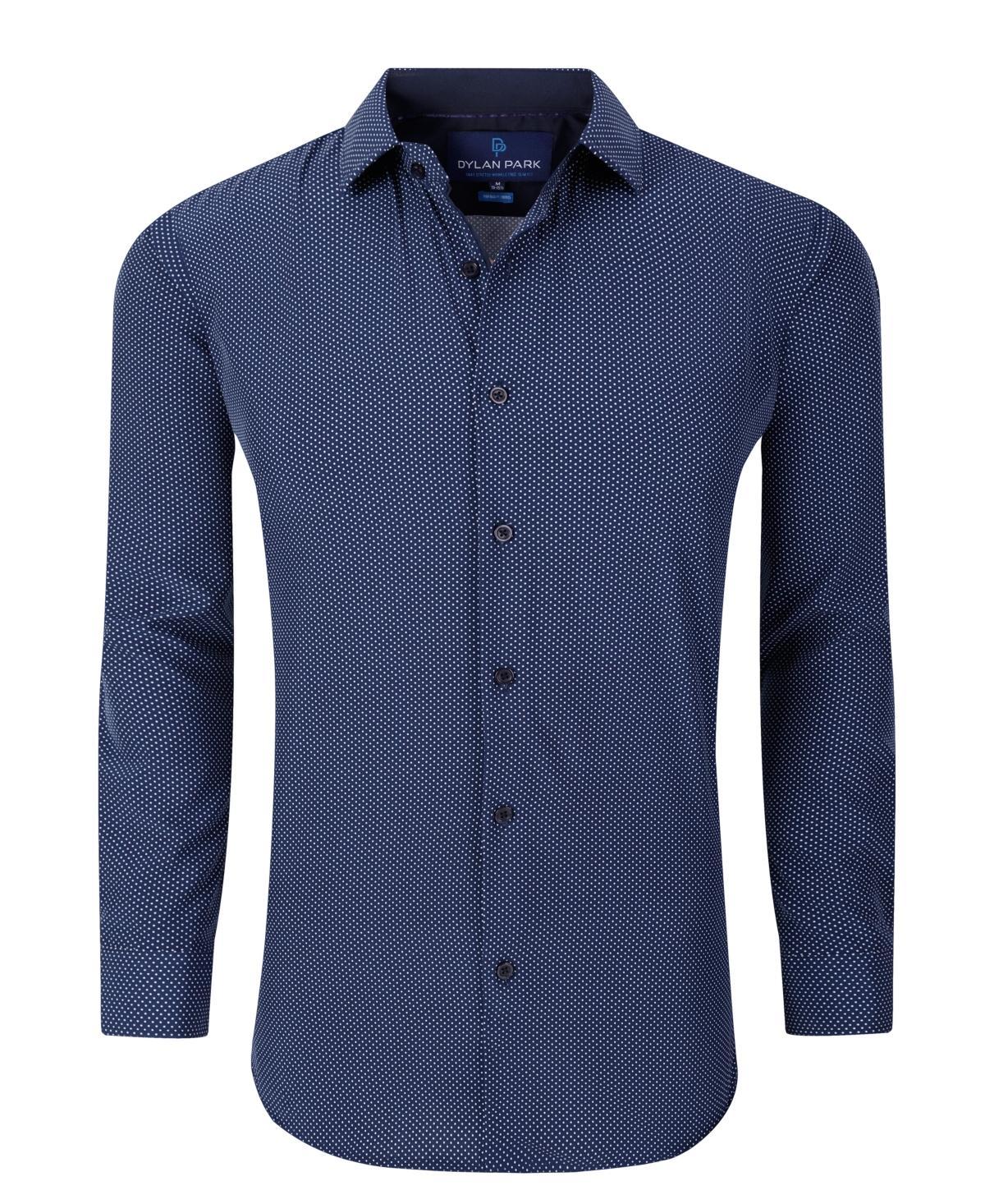 Dylan Park Mens Geometric Performance Stretch Button Down Dress Shirt Product Image