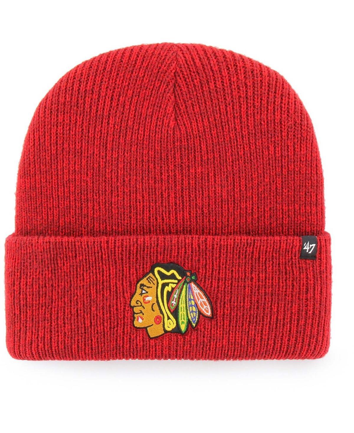 Mens Red Chicago Blackhawks Brain Freeze Cuffed Knit Hat Product Image