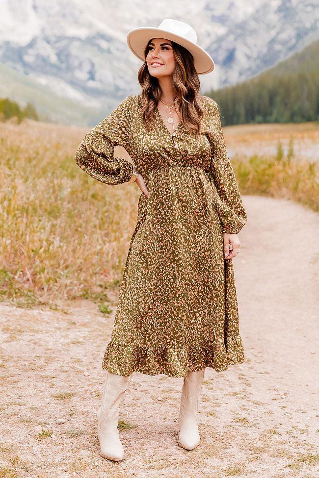 Annie Olive Midi Dress FINAL SALE Product Image