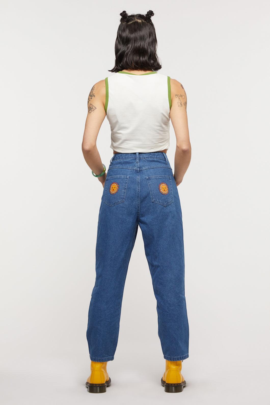 Denim Sun Print Jean Product Image