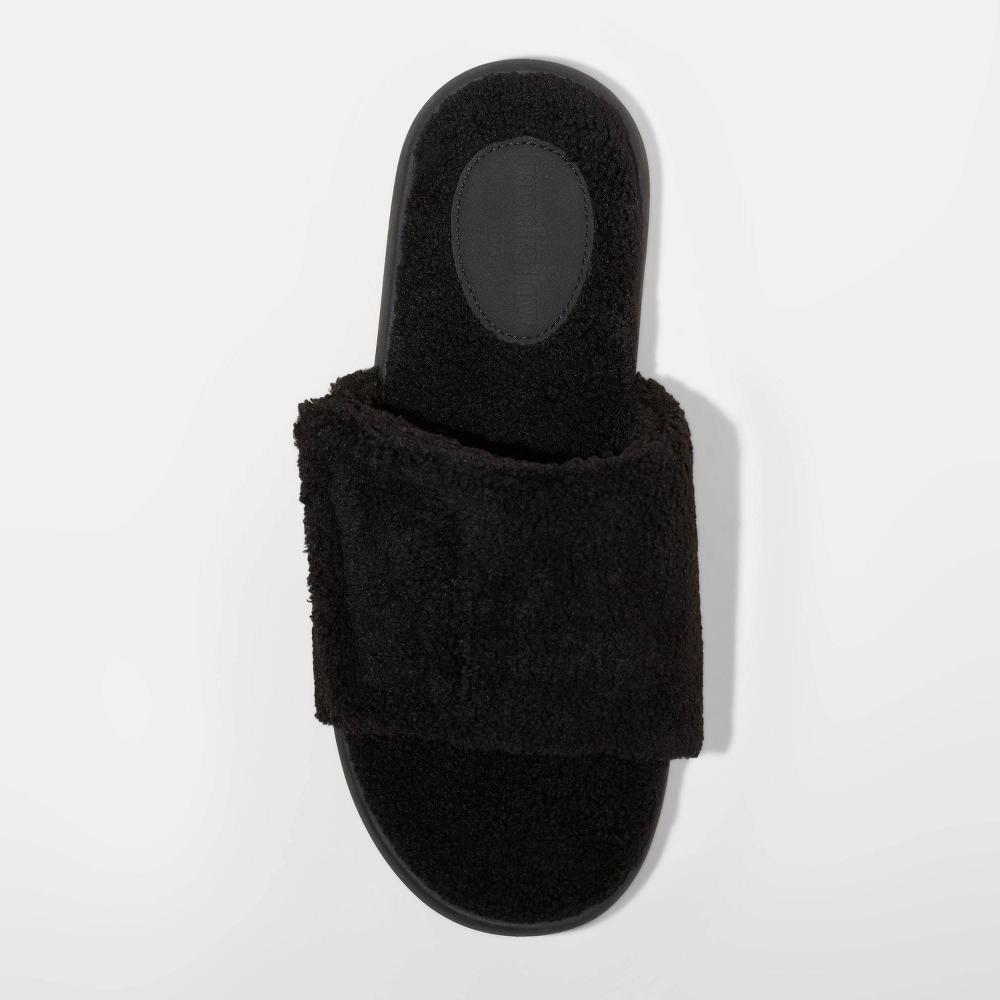 Men's Rodney Adjustable Slide Slippers - Goodfellow & Co™ Jet Black 12 Product Image