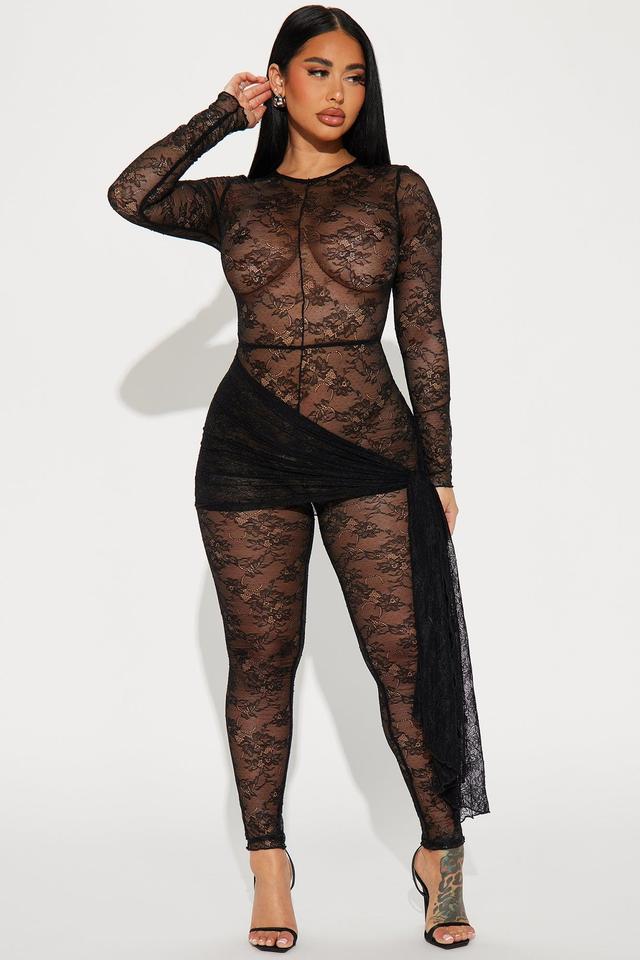 Lacey Mood Jumpsuit  - Black Product Image