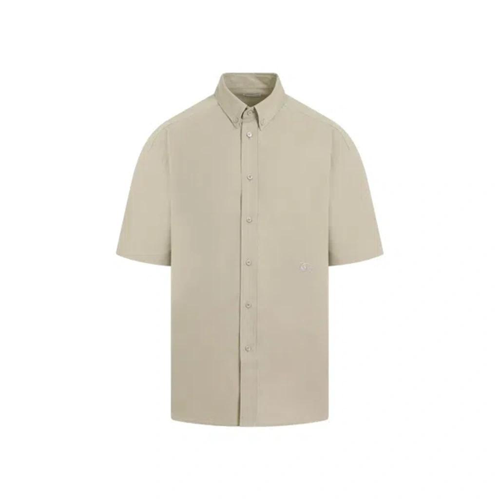 BURBERRY Hunter Green Cotton Shirt Product Image