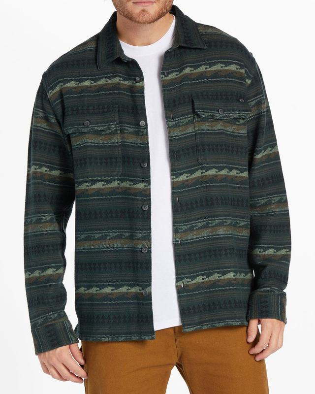 Offshore Jacquard Flannel Long Sleeve Shirt - Sage Male Product Image