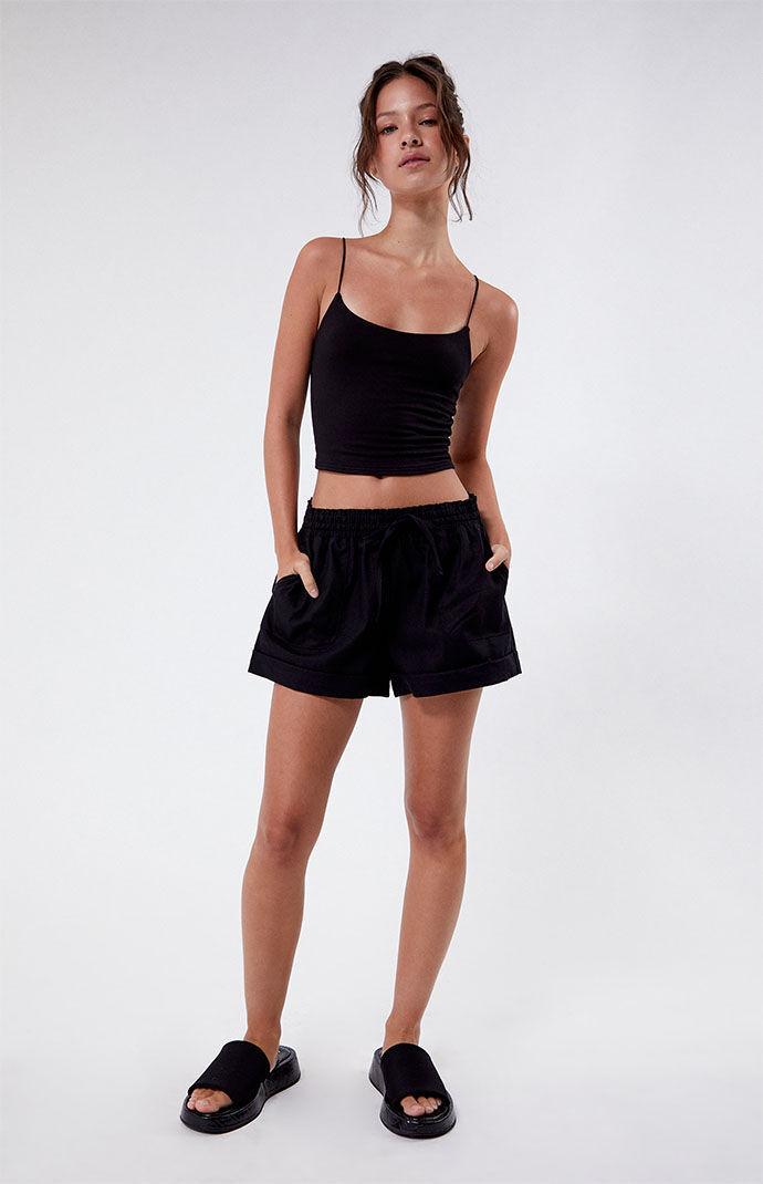 Women's Elastic Waist Linen Shorts Product Image