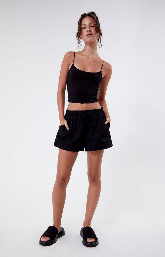 Women's Elastic Waist Linen Shorts Product Image