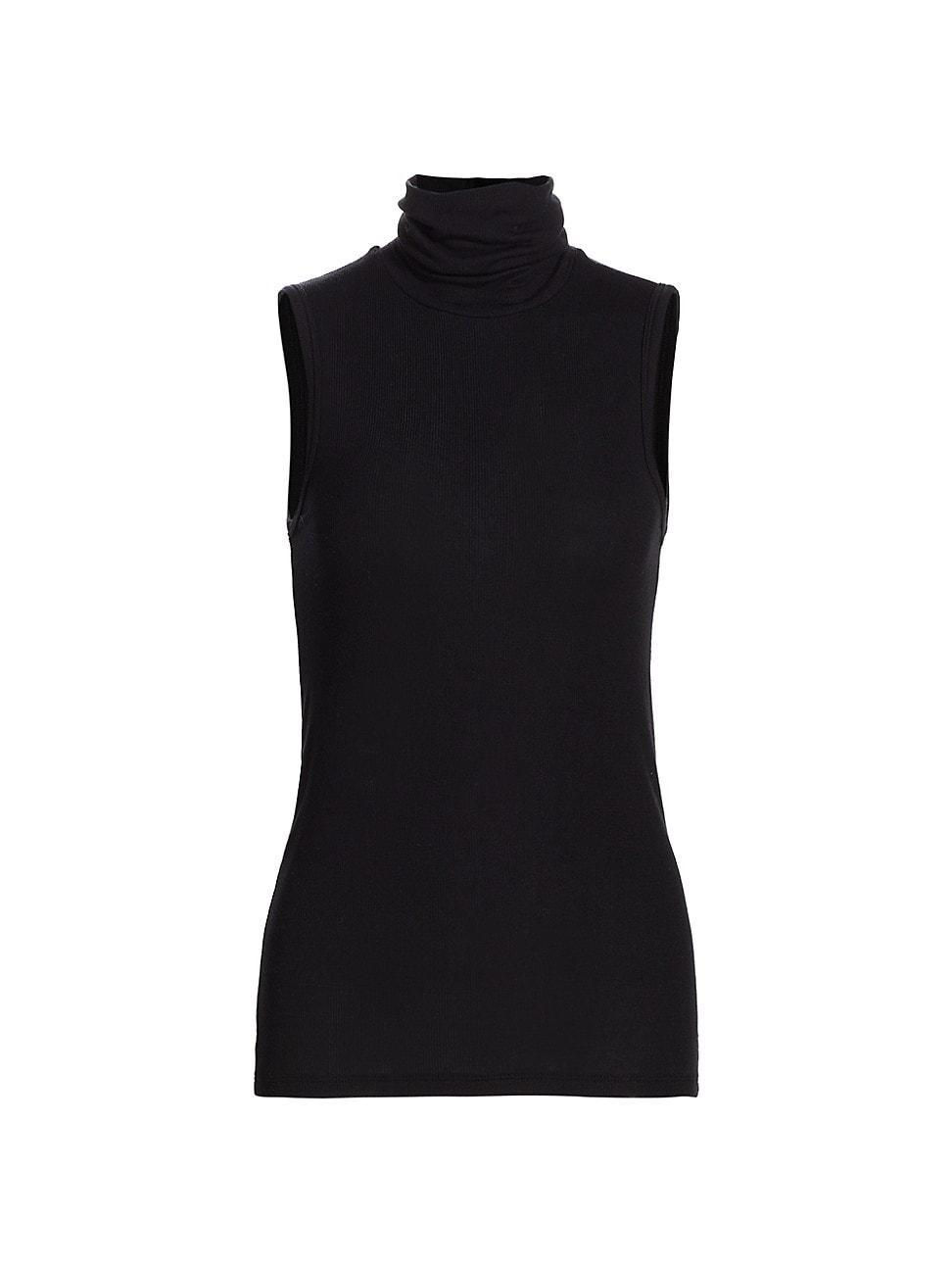 Womens Rib-Knit Sleeveless Turtleneck Tank Product Image