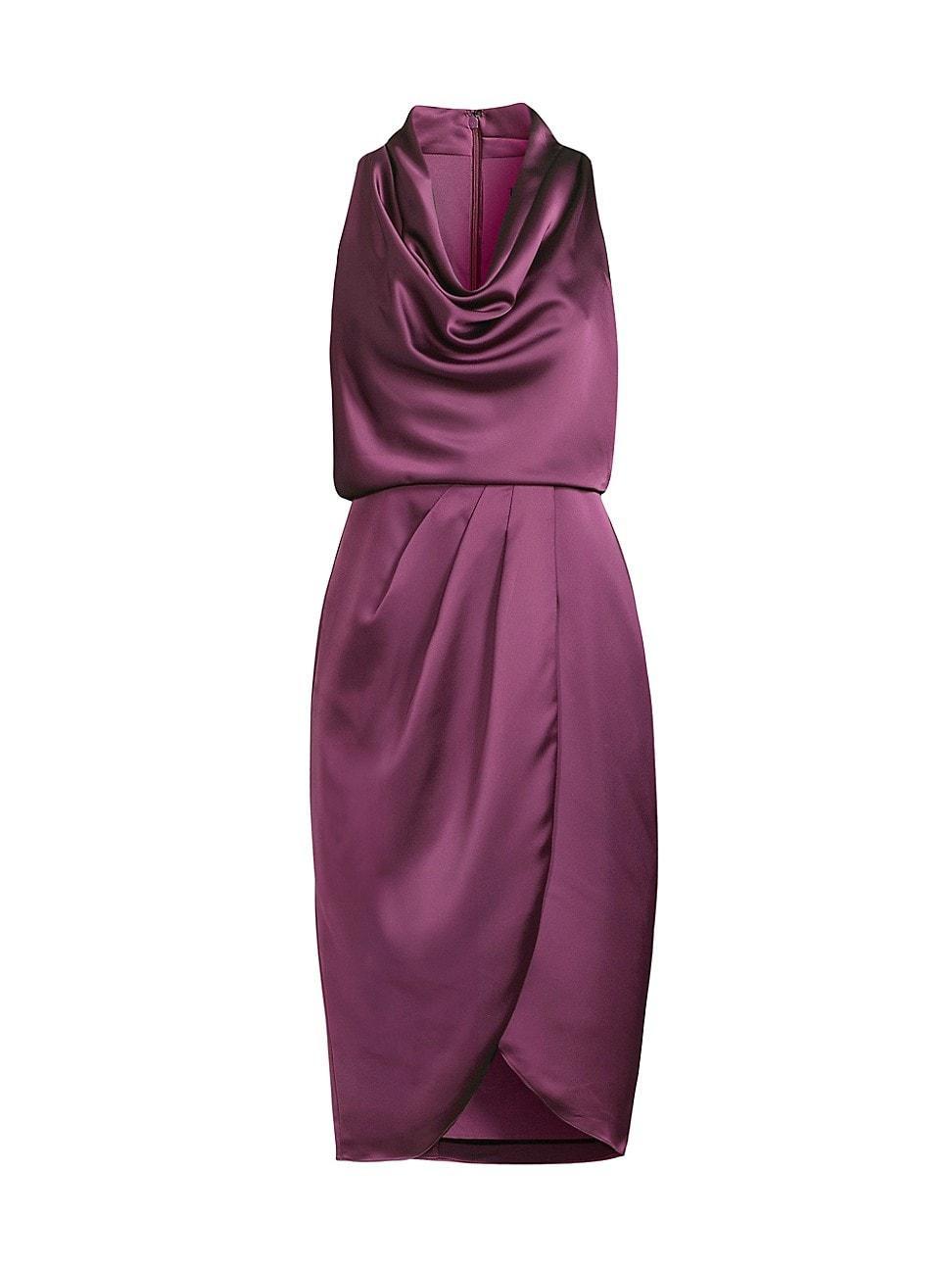 Womens Cowl-Neck Cocktail Dress Product Image