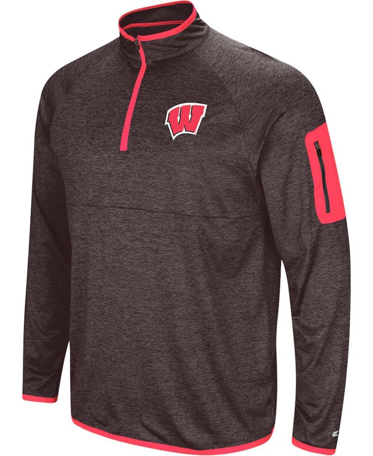 Mens Black Wisconsin Badgers Amnesia Quarter-Zip Pullover Jacket Product Image