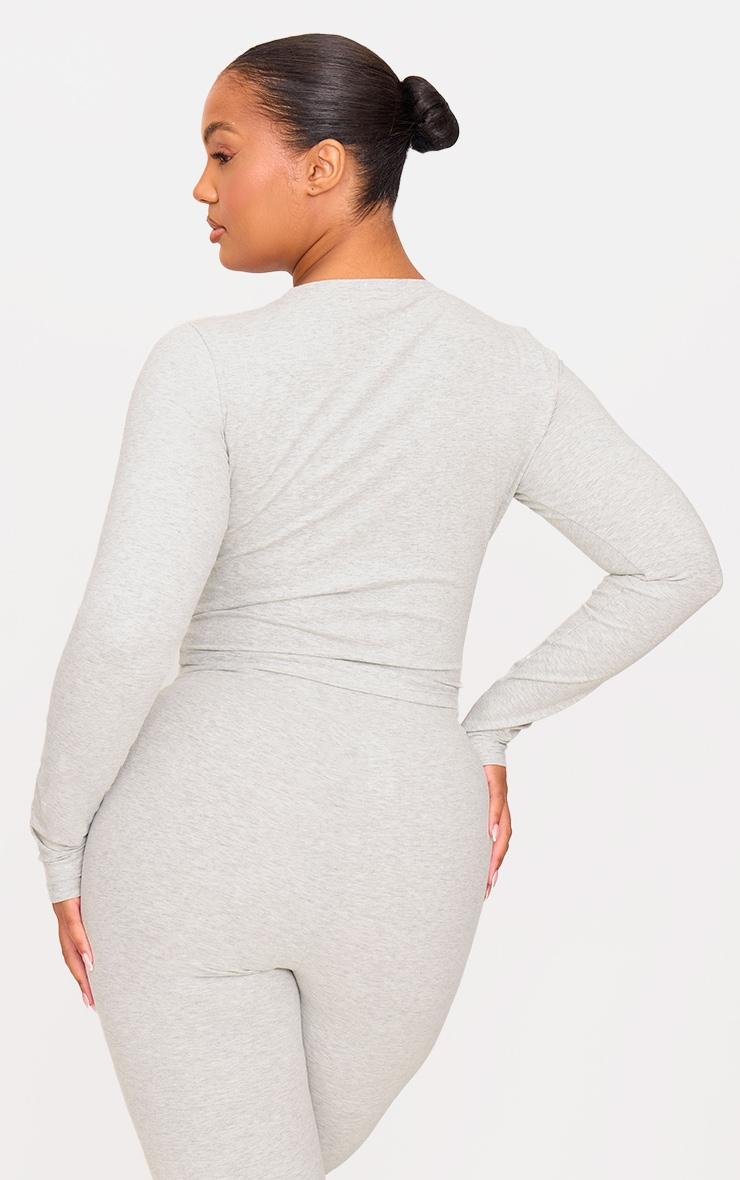 Ash Grey Sculpt Long Sleeve Crop Gym Top Product Image