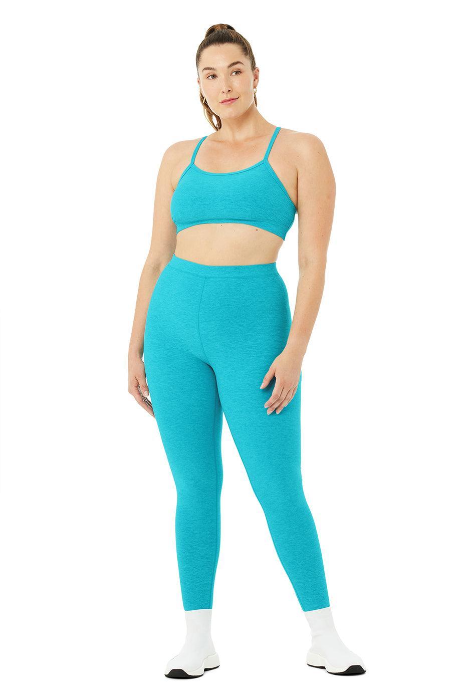 High-Waist Alosoft Flow Legging - Bright Aqua Heather Female Product Image