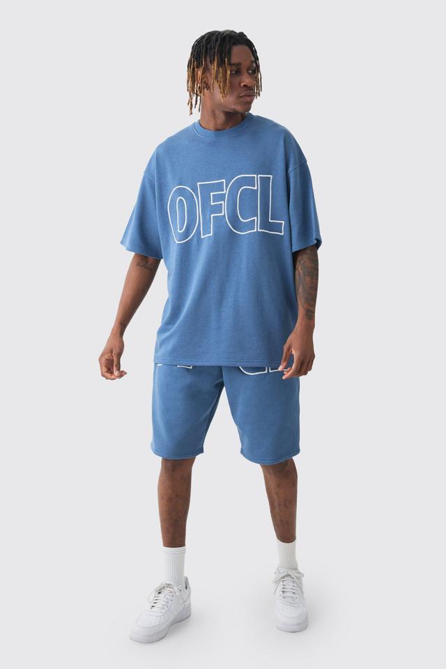 Tall Oversized Ofcl Applique T-shirt & Short Set | boohooMAN USA Product Image