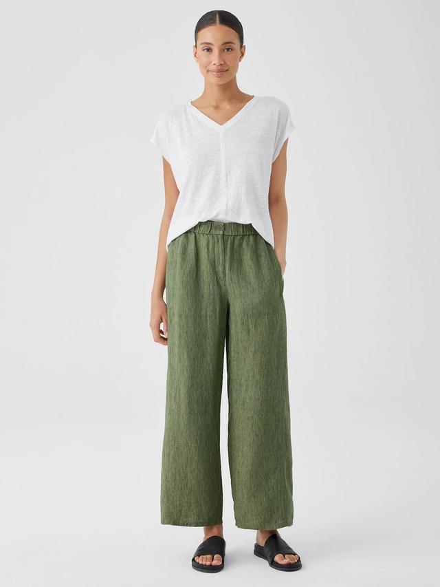 EILEEN FISHER Washed Organic Linen Délavé Wide Trouser Pantfemale Product Image