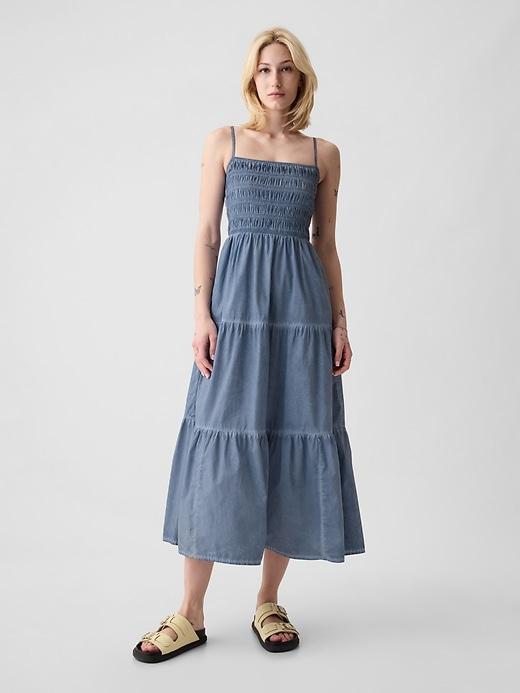 Smocked Tiered Midi Dress Product Image