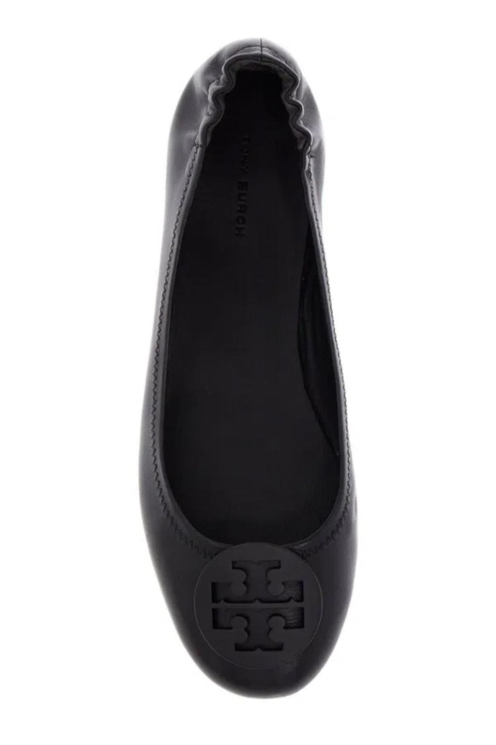 TORY BURCH Suede Minnie Travel Ballet Flats In Black Product Image