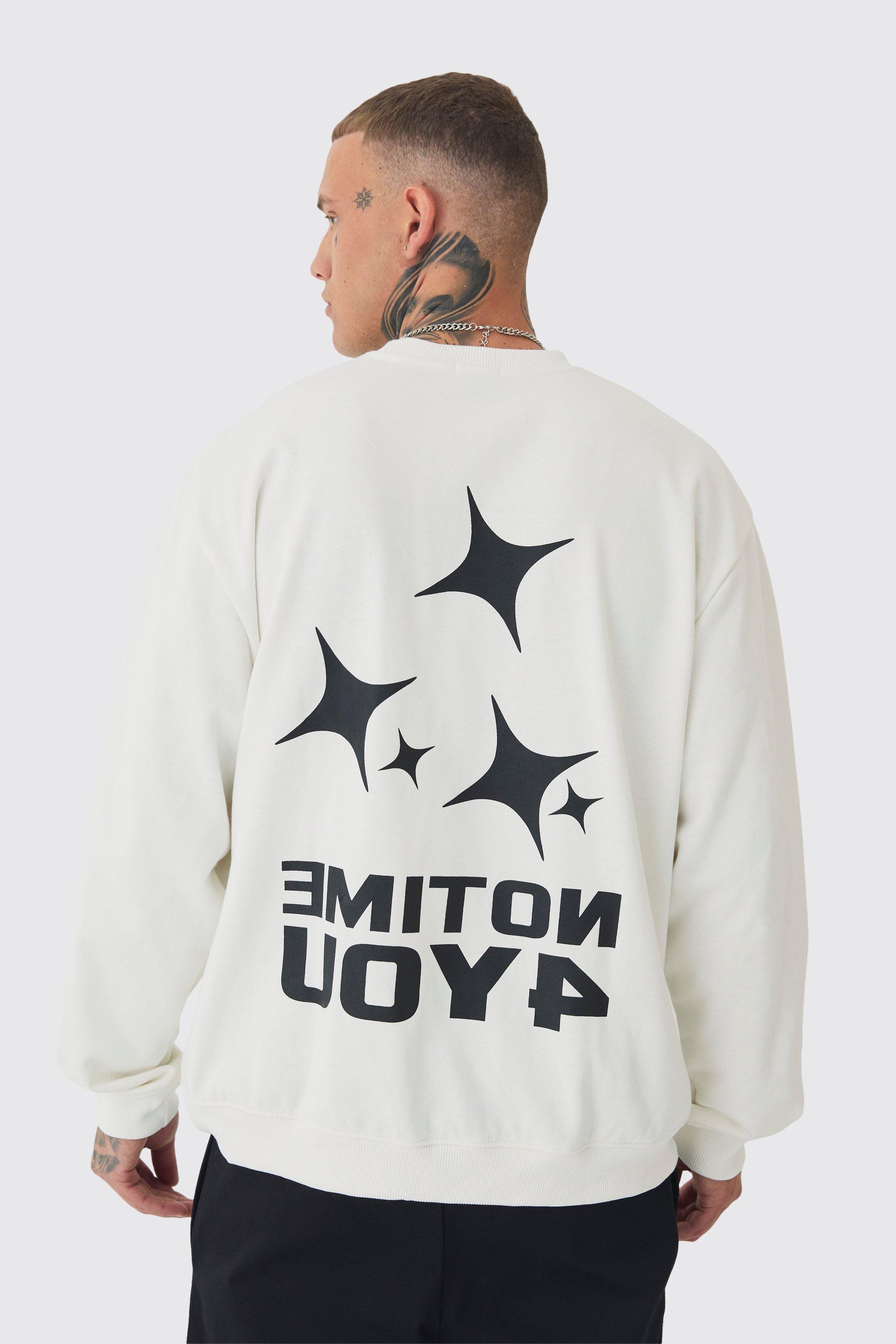 Tall Back Print Oversized Sweat | boohooMAN USA product image