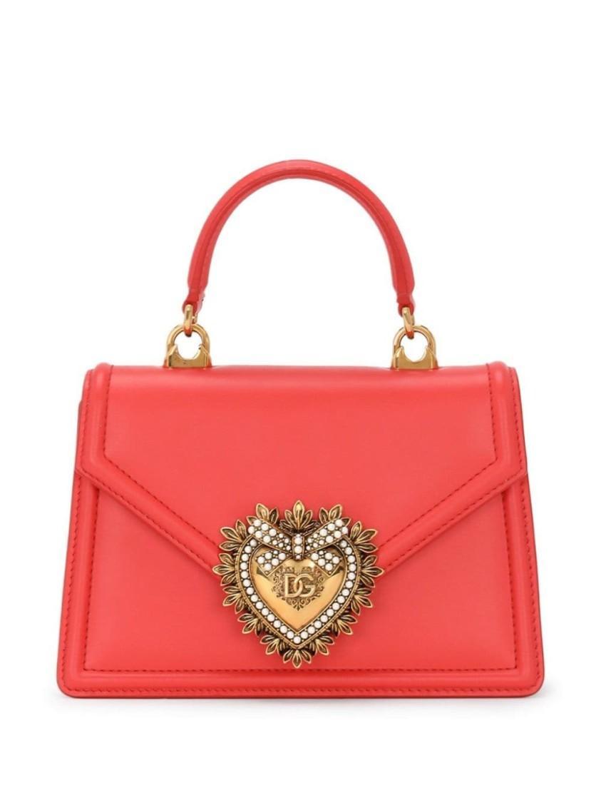 Small Devotion Leather Bag In Red Product Image