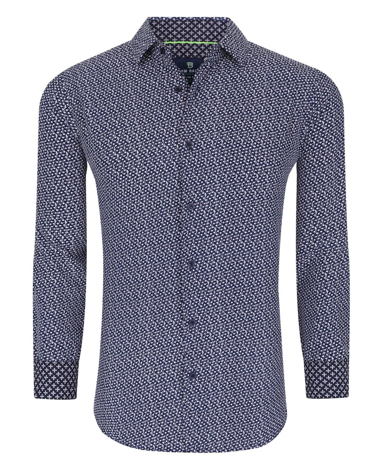 Tom Baine Mens Slim Fit Foulard Button Down Shirt - Navy Dots Product Image