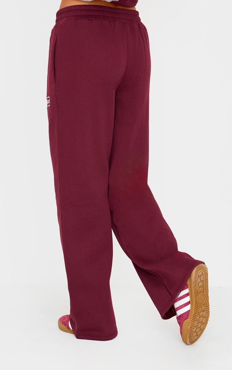 Burgundy Studio Archives Embroidered Wide Leg Sweatpants Product Image