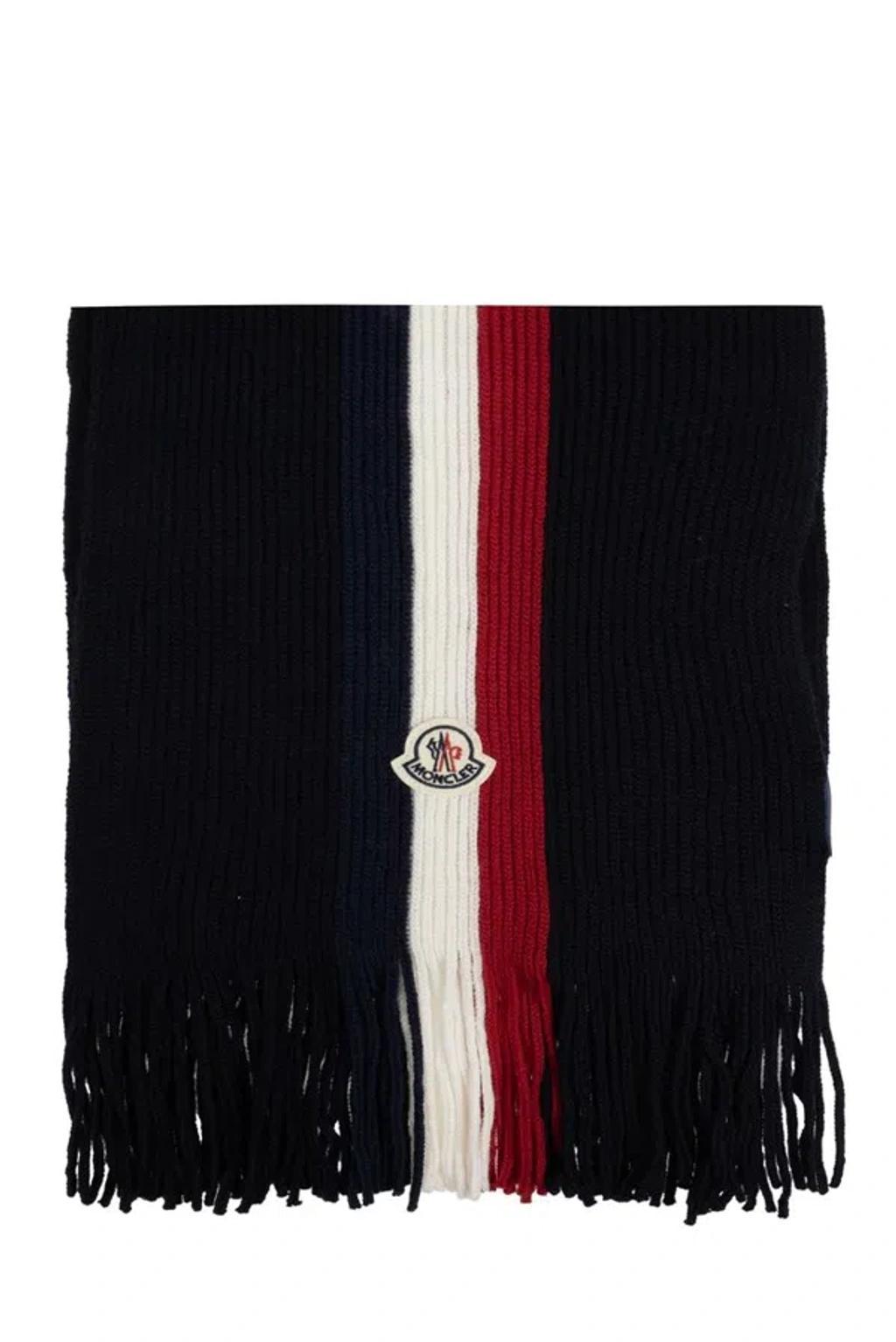 Logo Patch Striped Fringed Scarf In Multi Product Image