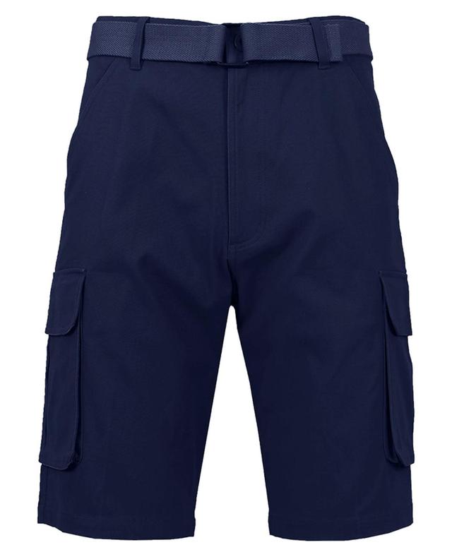 Galaxy By Harvic Mens Flat Front Belted Cotton Cargo Shorts Product Image