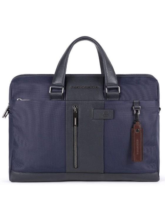 PIQUADRO Blue Workbook Briefcase In Grey Product Image