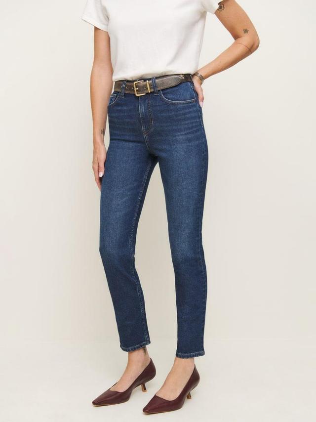 Ezra Super Stretch High Rise Straight Jeans Product Image