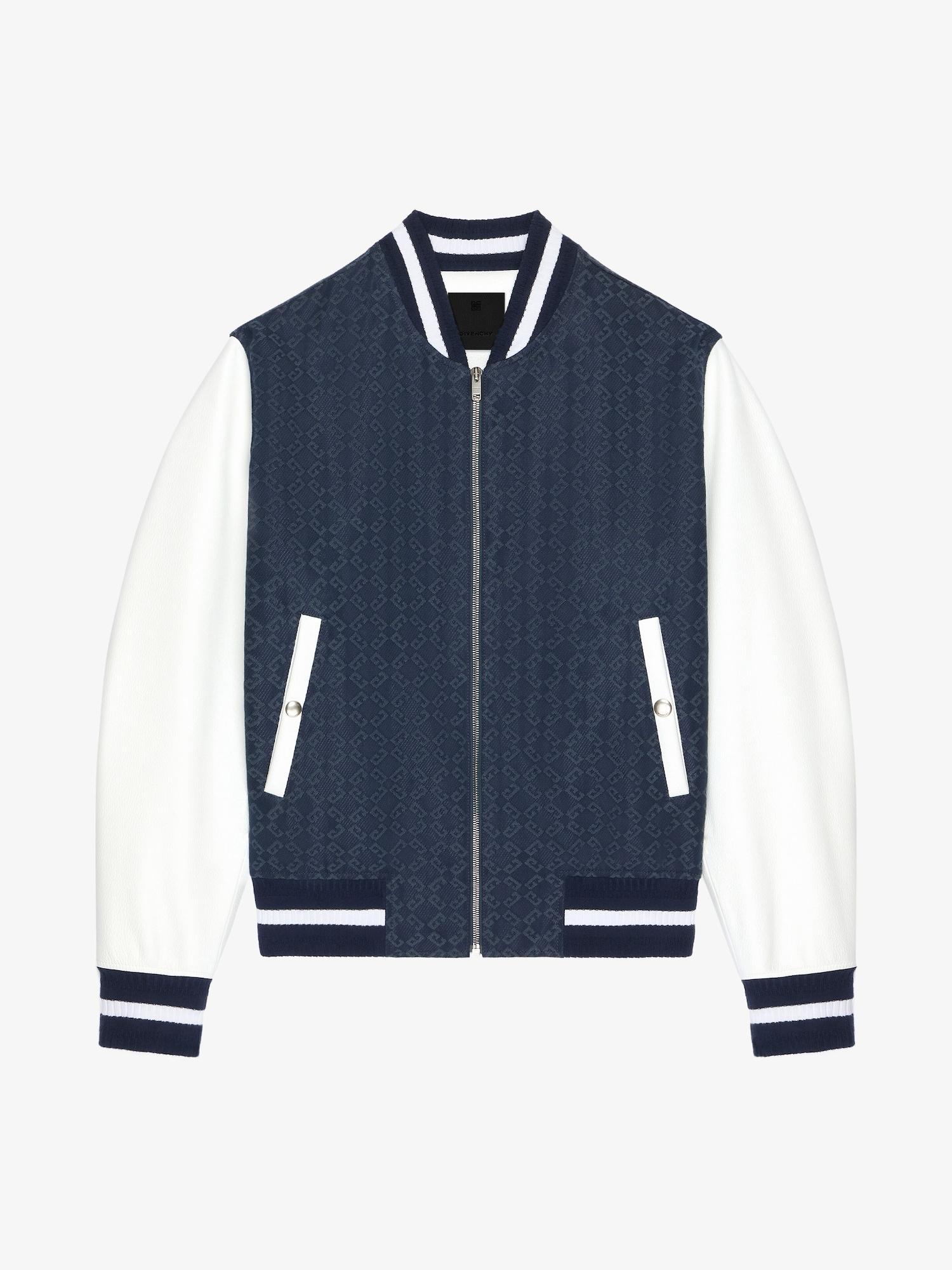 Varsity jacket in denim monogram 72 and leather Product Image