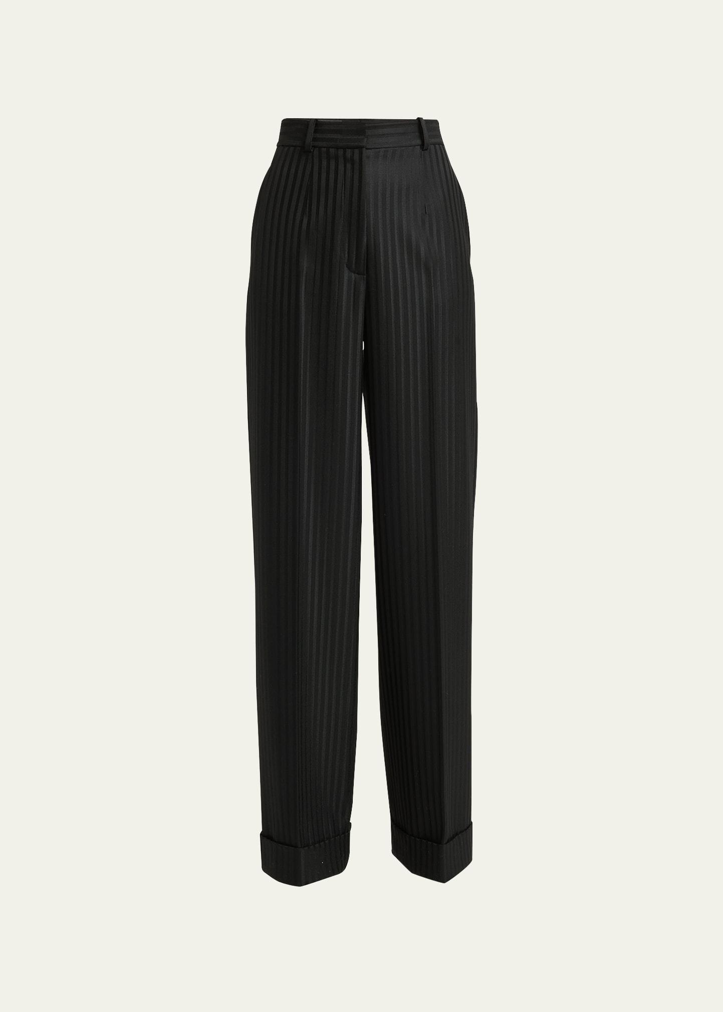 Womens Bibal Striped Wool Wide-Leg Pants Product Image